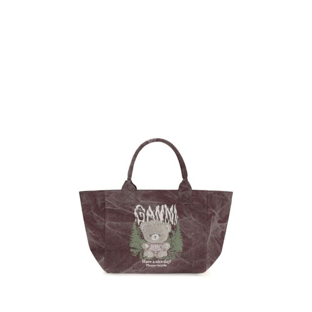 Ganni Bordeaux Cotton Shoulder Women's Bag